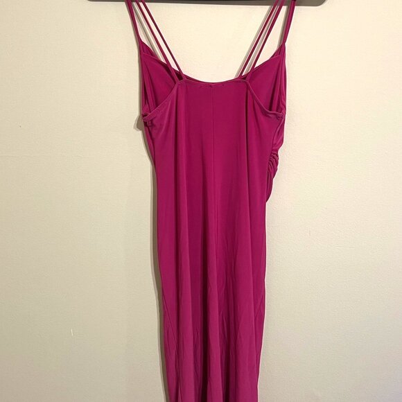 ZARA Fuchsia Draped Midi Dress Size S - Picture 4 of 5